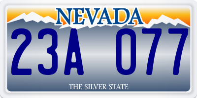 NV license plate 23A077