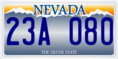 NV license plate 23A080