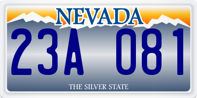 NV license plate 23A081