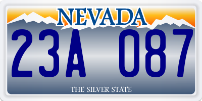 NV license plate 23A087