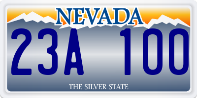 NV license plate 23A100