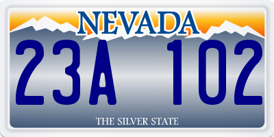 NV license plate 23A102