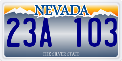 NV license plate 23A103