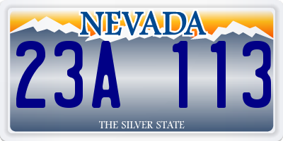 NV license plate 23A113