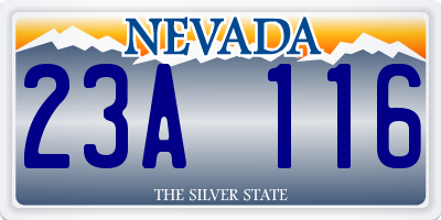 NV license plate 23A116