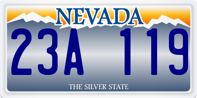 NV license plate 23A119