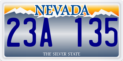 NV license plate 23A135