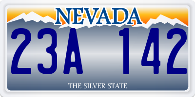 NV license plate 23A142