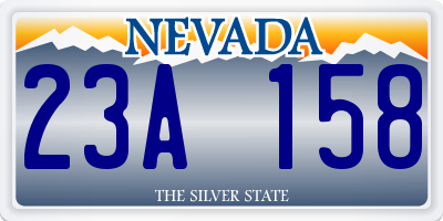 NV license plate 23A158