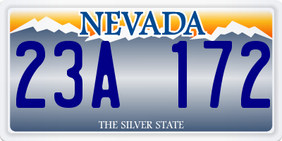 NV license plate 23A172