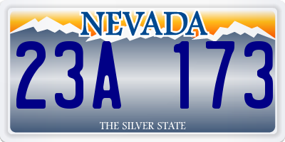 NV license plate 23A173