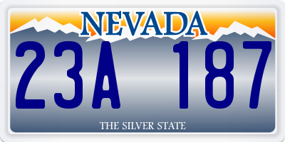 NV license plate 23A187