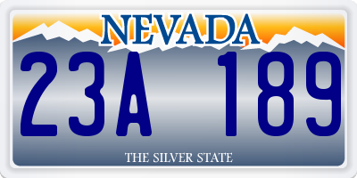 NV license plate 23A189