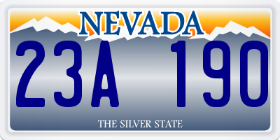 NV license plate 23A190