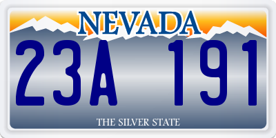 NV license plate 23A191