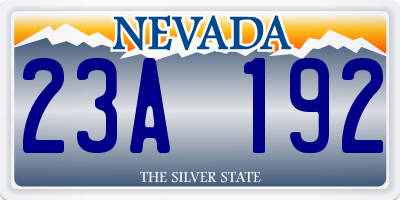 NV license plate 23A192