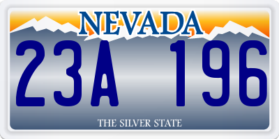 NV license plate 23A196