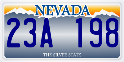 NV license plate 23A198