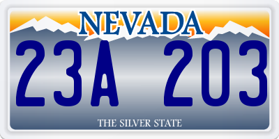NV license plate 23A203