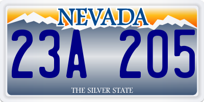 NV license plate 23A205