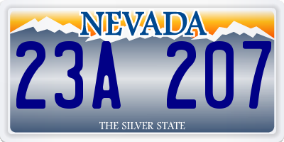 NV license plate 23A207