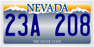 NV license plate 23A208