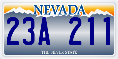 NV license plate 23A211