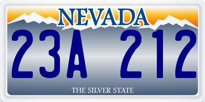 NV license plate 23A212