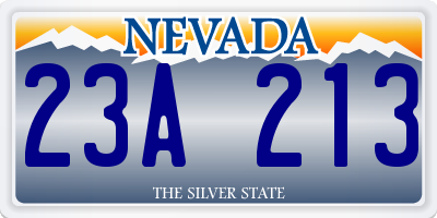 NV license plate 23A213