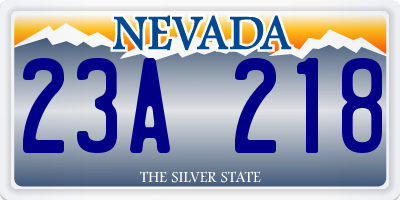 NV license plate 23A218