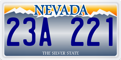 NV license plate 23A221