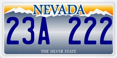NV license plate 23A222