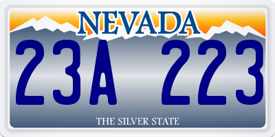 NV license plate 23A223