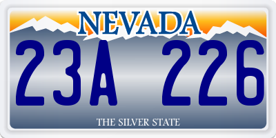 NV license plate 23A226