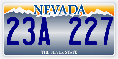 NV license plate 23A227