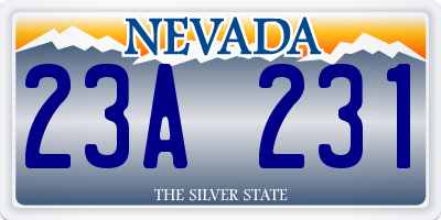 NV license plate 23A231