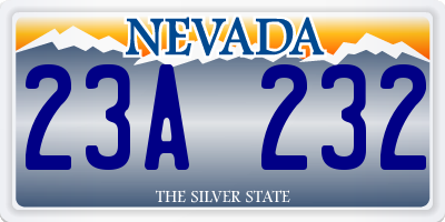 NV license plate 23A232