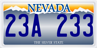 NV license plate 23A233