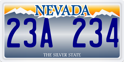 NV license plate 23A234