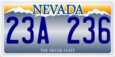 NV license plate 23A236