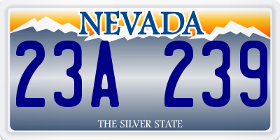 NV license plate 23A239