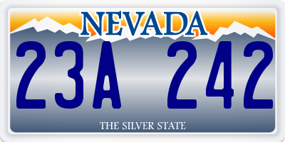 NV license plate 23A242