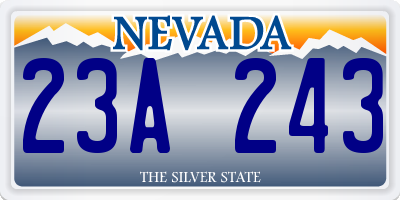 NV license plate 23A243
