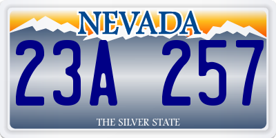 NV license plate 23A257