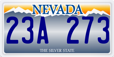 NV license plate 23A273