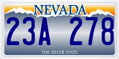 NV license plate 23A278
