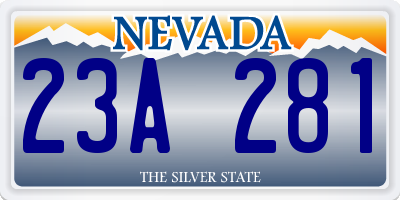 NV license plate 23A281