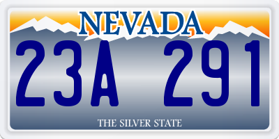 NV license plate 23A291