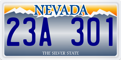 NV license plate 23A301