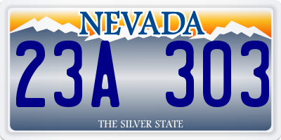 NV license plate 23A303